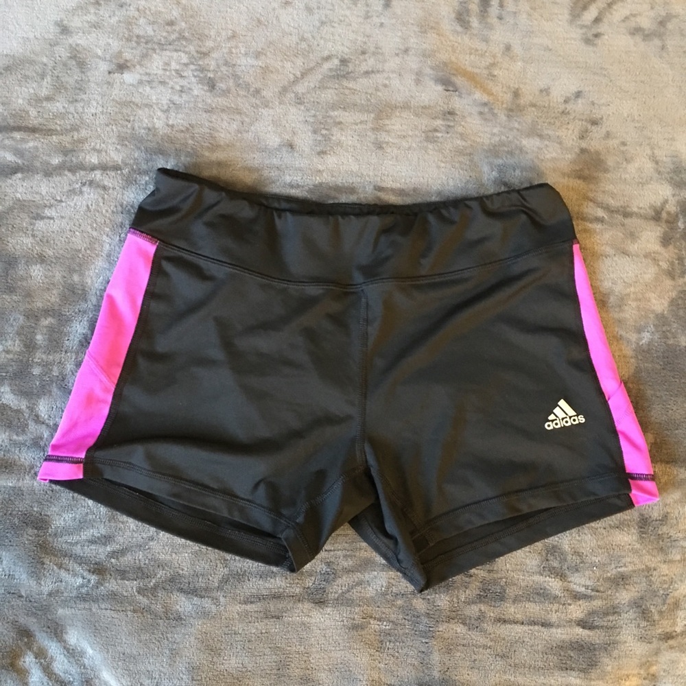 ADIDAS climalite black + fuchsia workout shorts